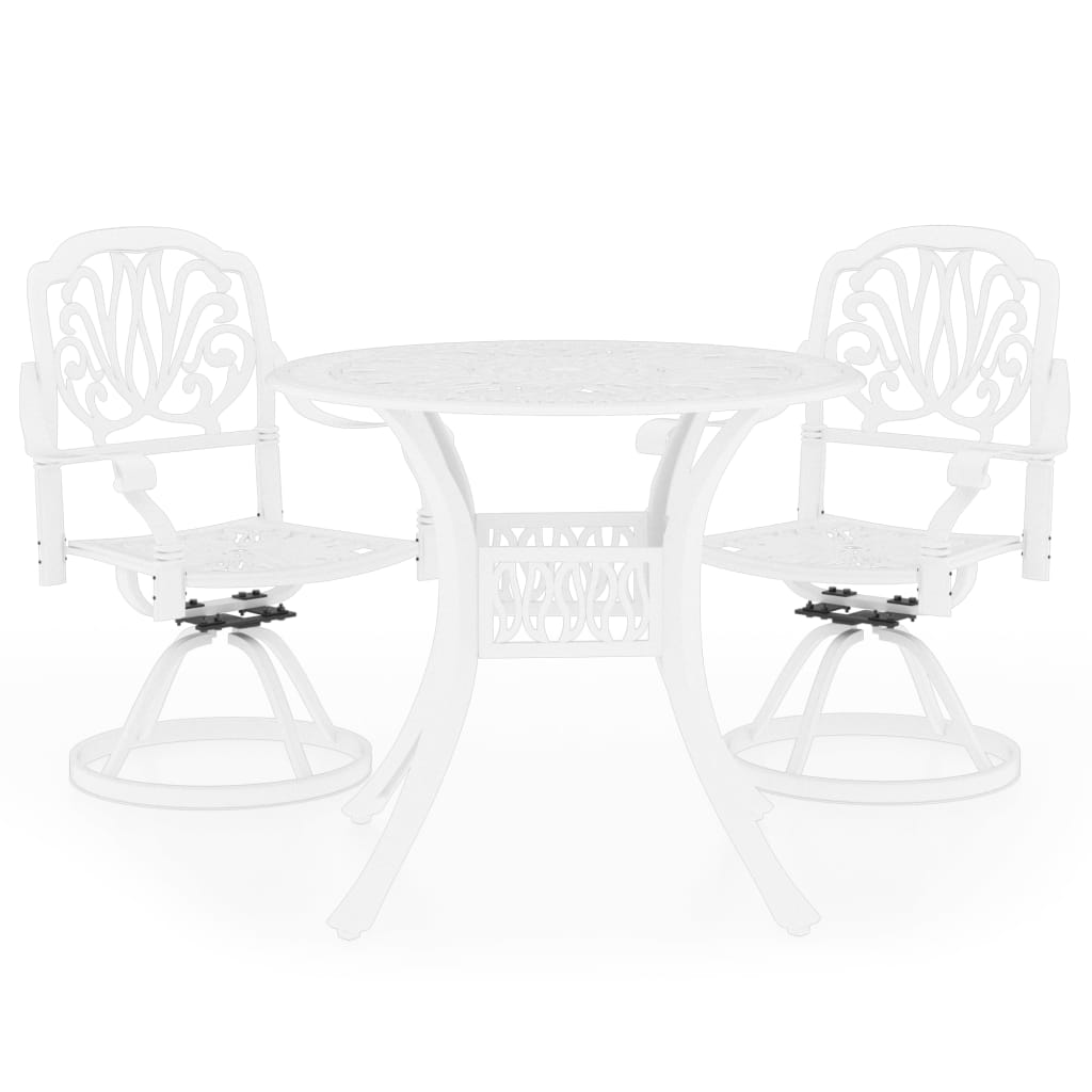 3 Piece Bistro Set Cast Aluminium White