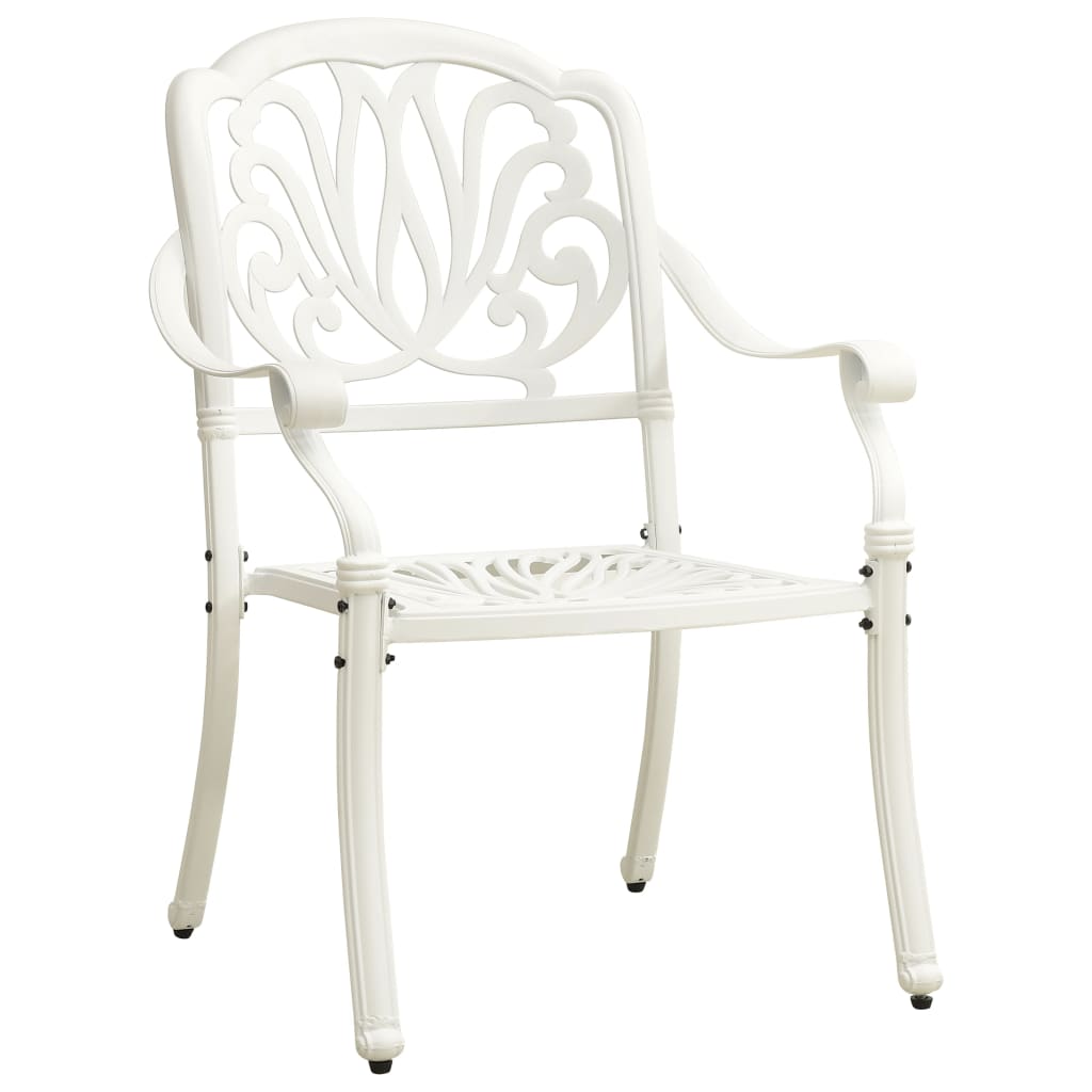 5 Piece Bistro Set Cast Aluminium White