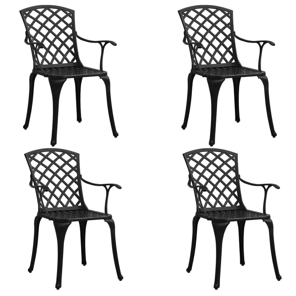 5 Piece Bistro Set Cast Aluminium Black