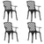 5 Piece Bistro Set Cast Aluminium Black