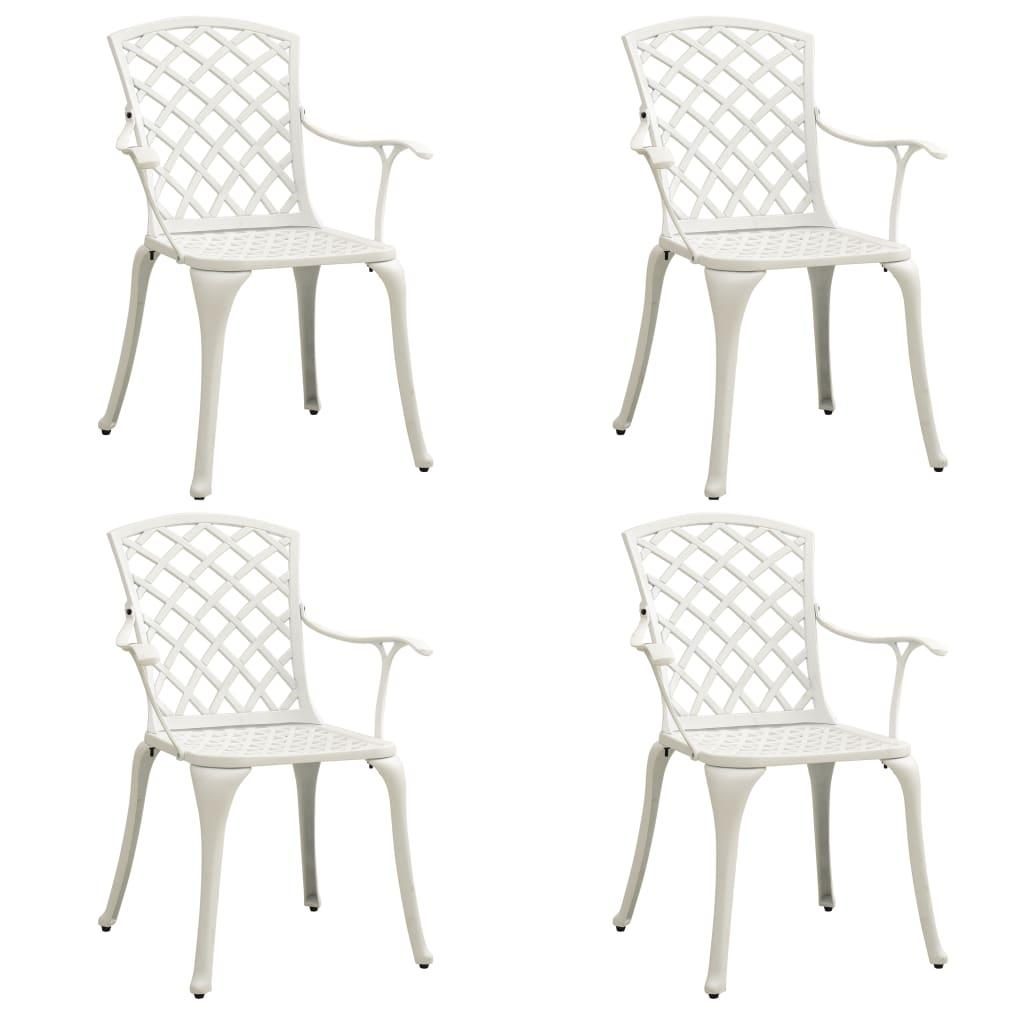 5 Piece Bistro Set Cast Aluminium White