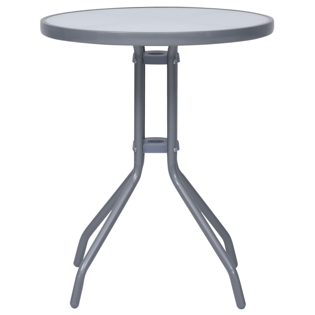 3 Piece Bistro Set Aluminium and Textilene Silver