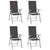 5 Piece Garden Dining Set Aluminium and Textilene Silver