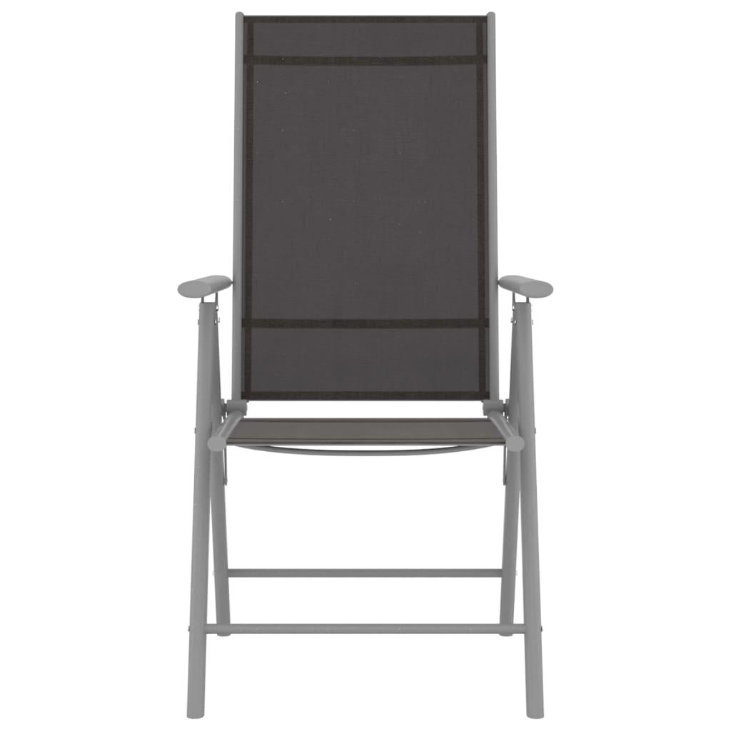 5 Piece Garden Dining Set Aluminium and Textilene Silver