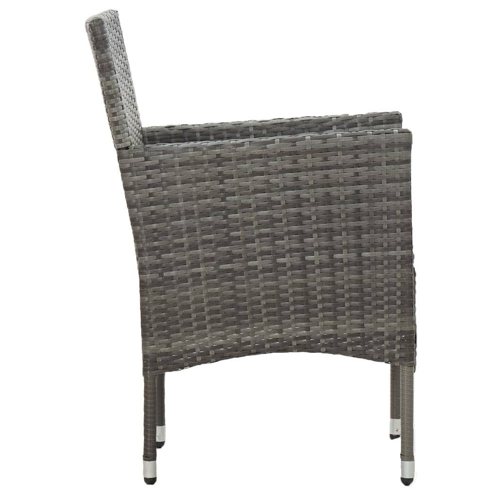 7 Piece Garden Dining Set Poly Rattan Grey