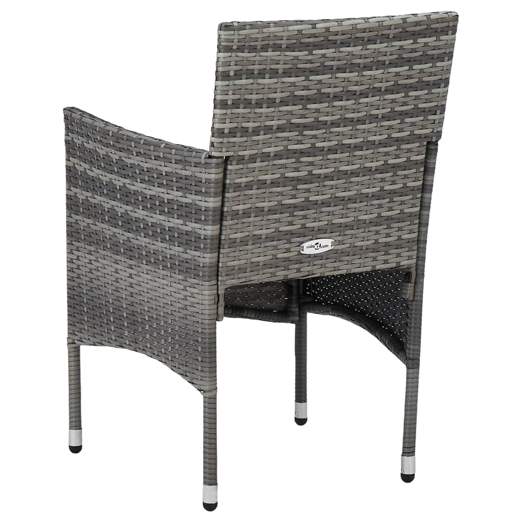 7 Piece Garden Dining Set Poly Rattan Grey