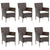 7 Piece Garden Dining Set Poly Rattan Brown