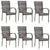 7 Piece Garden Dining Set Poly Rattan Grey