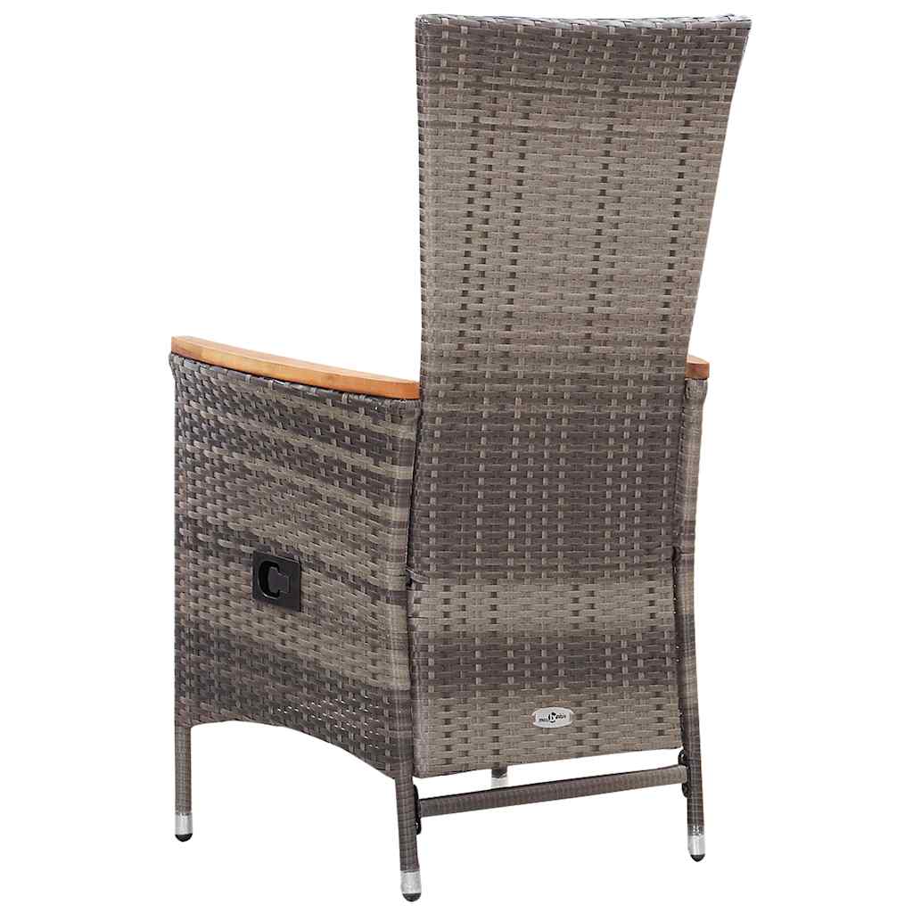 7 Piece Garden Dining Set Poly Rattan Grey