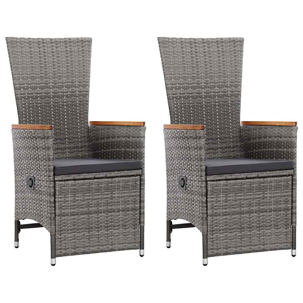 7 Piece Garden Dining Set Poly Rattan Grey