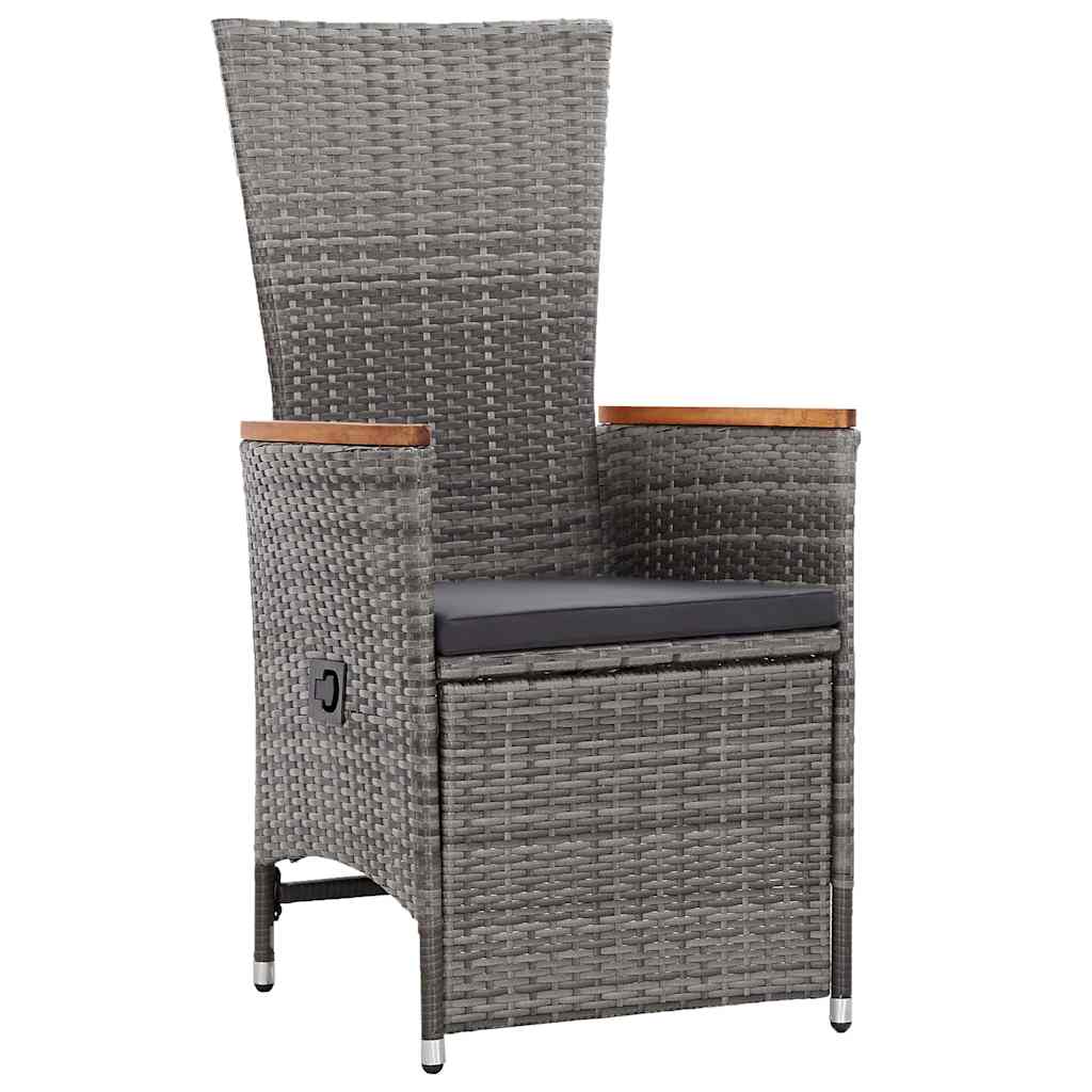 7 Piece Garden Dining Set Poly Rattan Grey