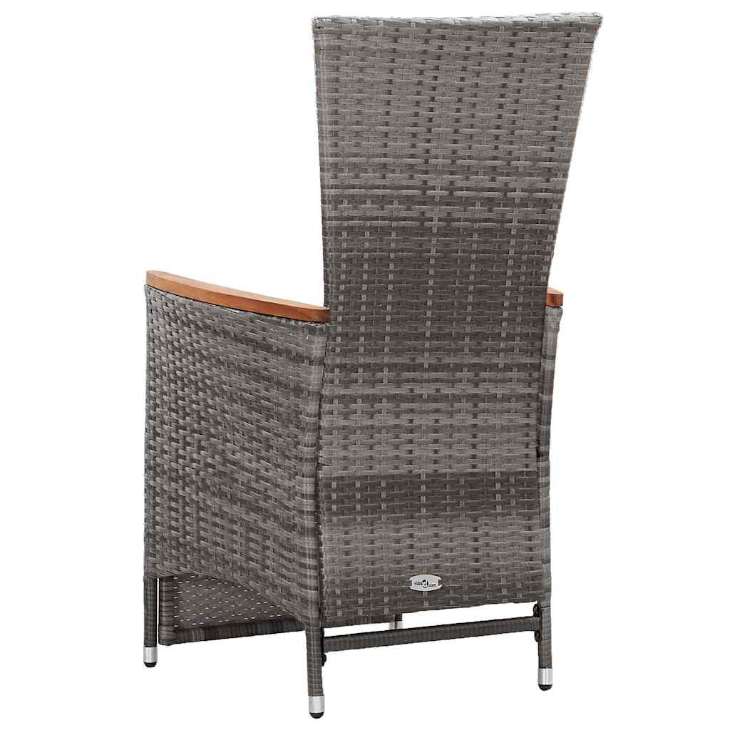 7 Piece Garden Dining Set Poly Rattan Grey