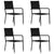 5 Piece Garden Dining Set Black