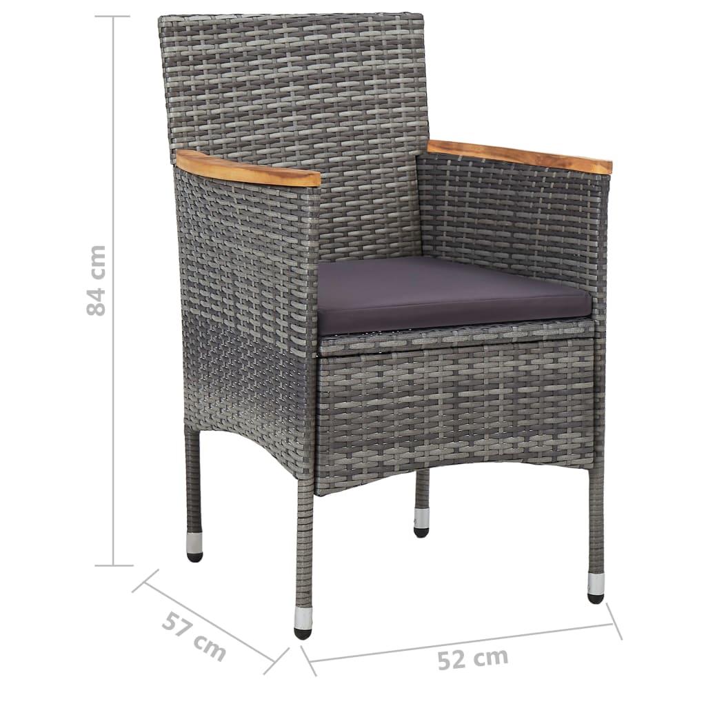 5 Piece Garden Dining Set Grey