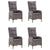 5 Piece Garden Dining Set Grey