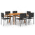 7 Piece Garden Dining Set Black