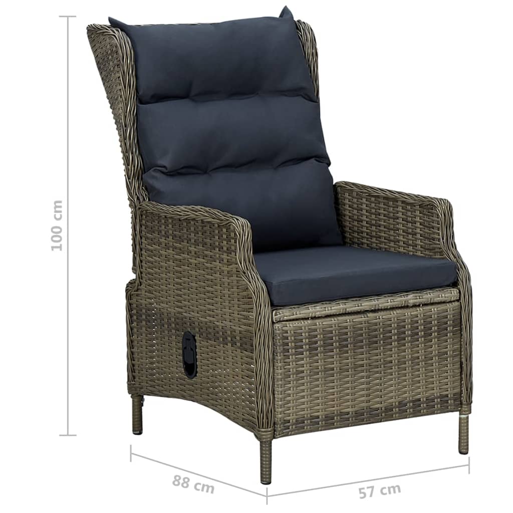 5 Piece Garden Dining Set Brown