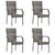 5 Piece Garden Dining Set Poly Rattan Grey