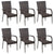7 Piece Garden Dining Set Poly Rattan Brown