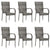 7 Piece Garden Dining Set Poly Rattan Grey