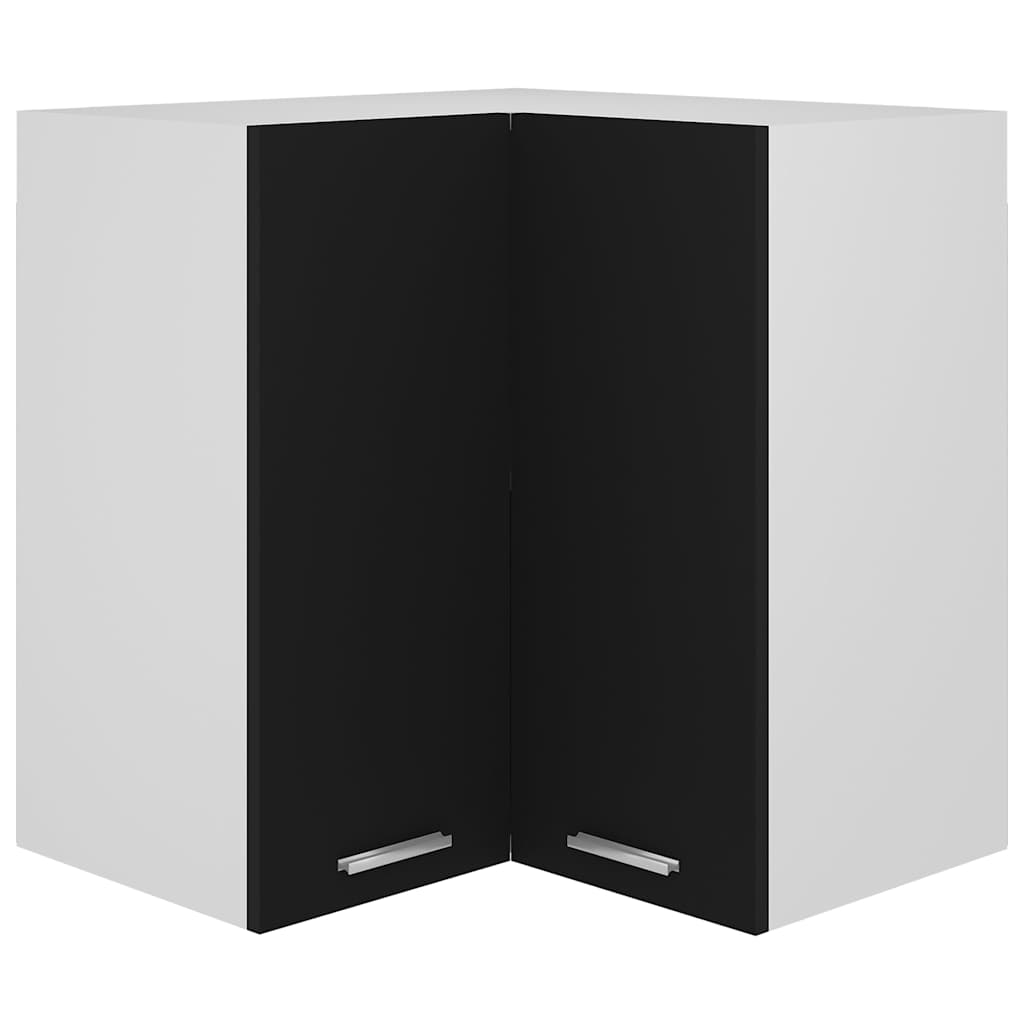 Hanging Corner Cabinet Lyon Black 57x57x60 cm Engineered Wood
