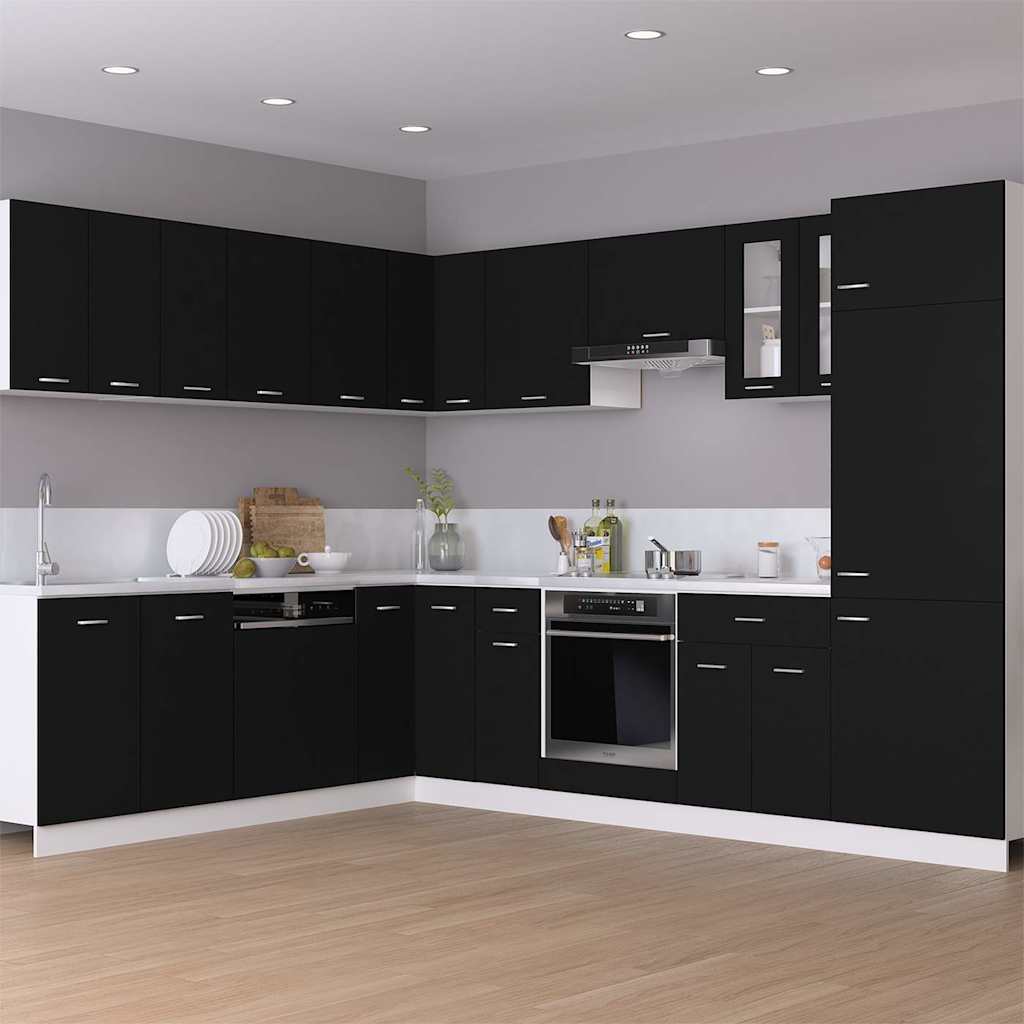 Hanging Corner Cabinet Lyon Black 57x57x60 cm Engineered Wood