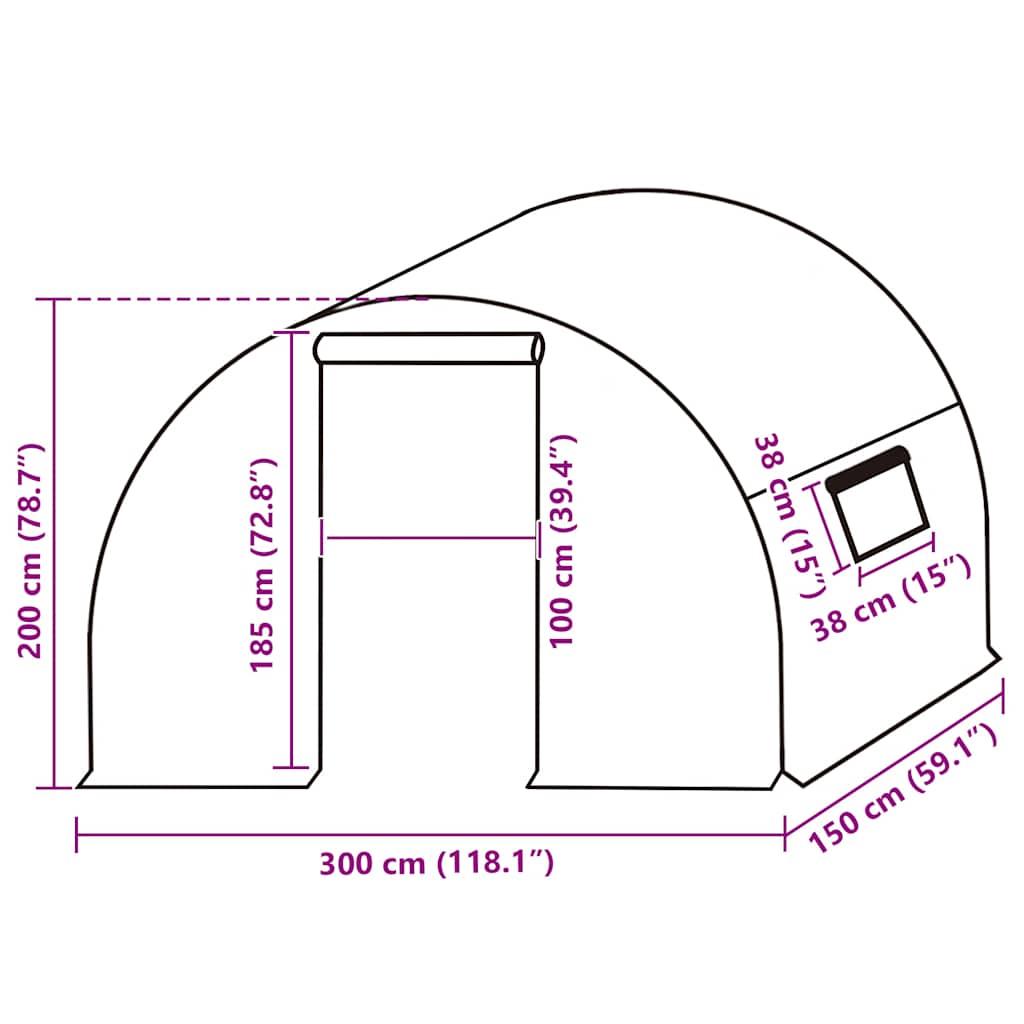 Greenhouse Replacement Cover (4.5 m²) 3x1.5x2 m Transparent