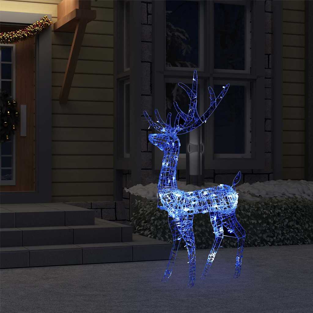 Acrylic Reindeer Christmas Decoration 140 LEDs 128 cm Blue