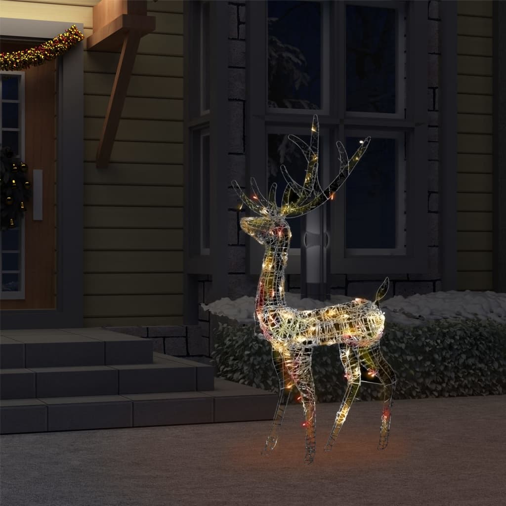 Acrylic Reindeer Christmas Decoration 140 LEDs 128 cm Colourful