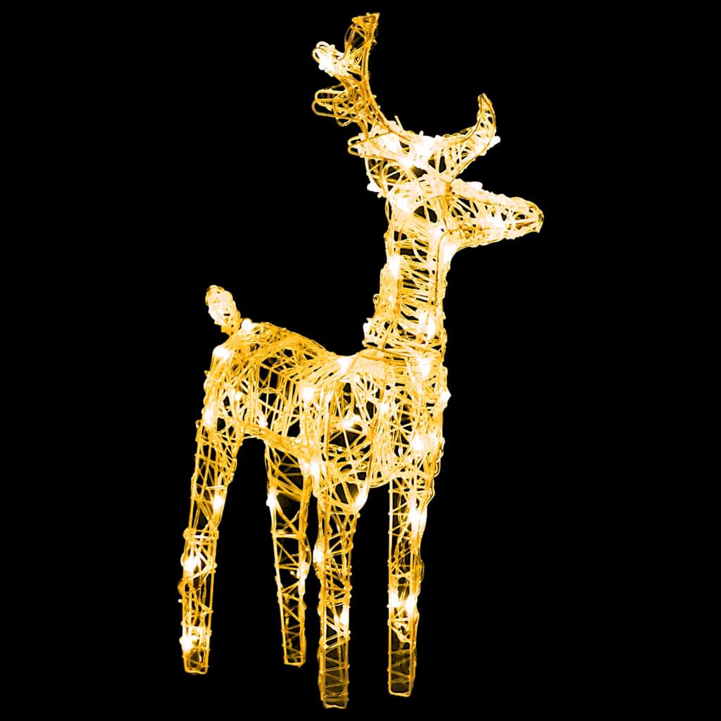 Reindeers & Sleigh Christmas Decoration 160 LEDs 130 cm Acrylic