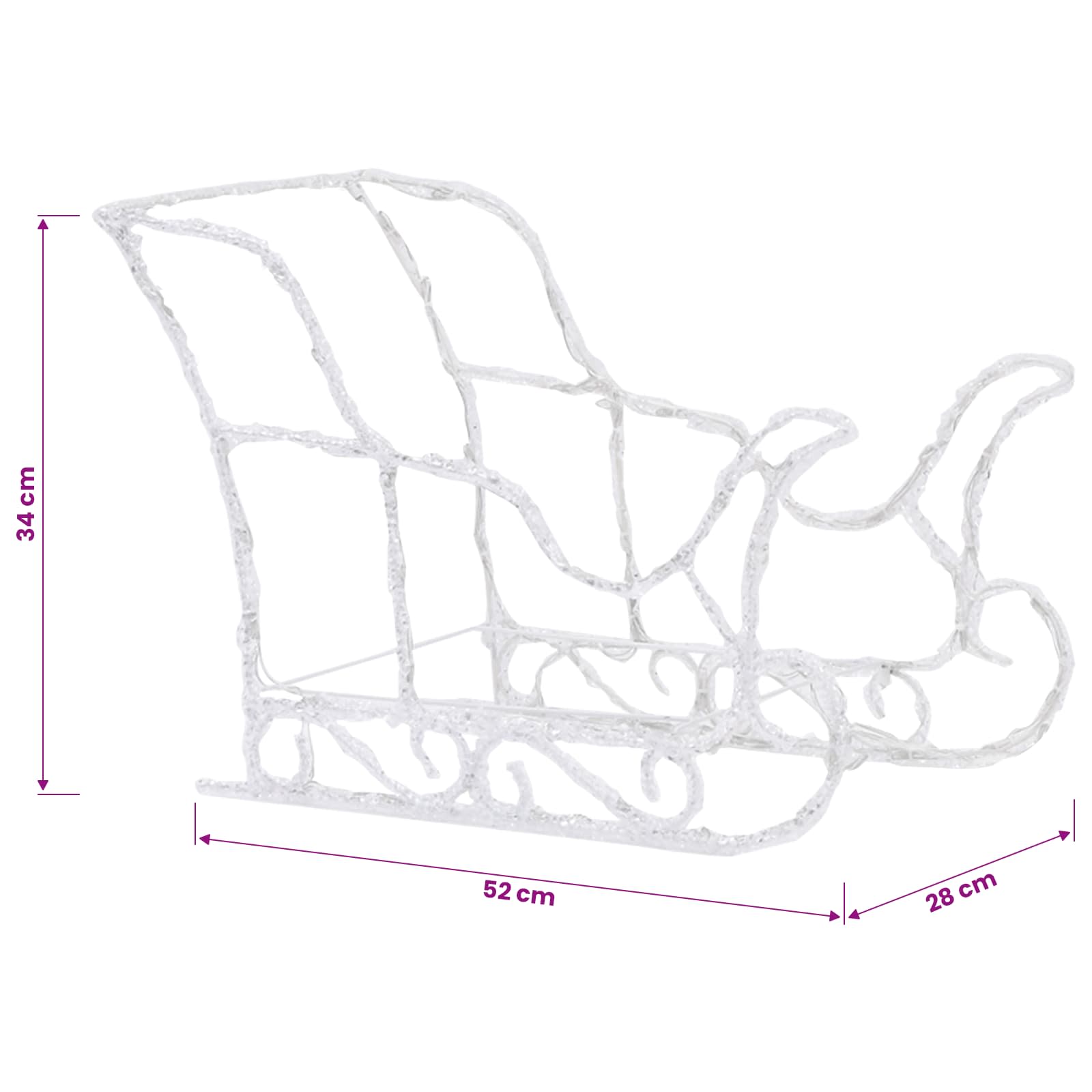 Reindeers & Sleigh Christmas Decoration 160 LEDs 130 cm Acrylic