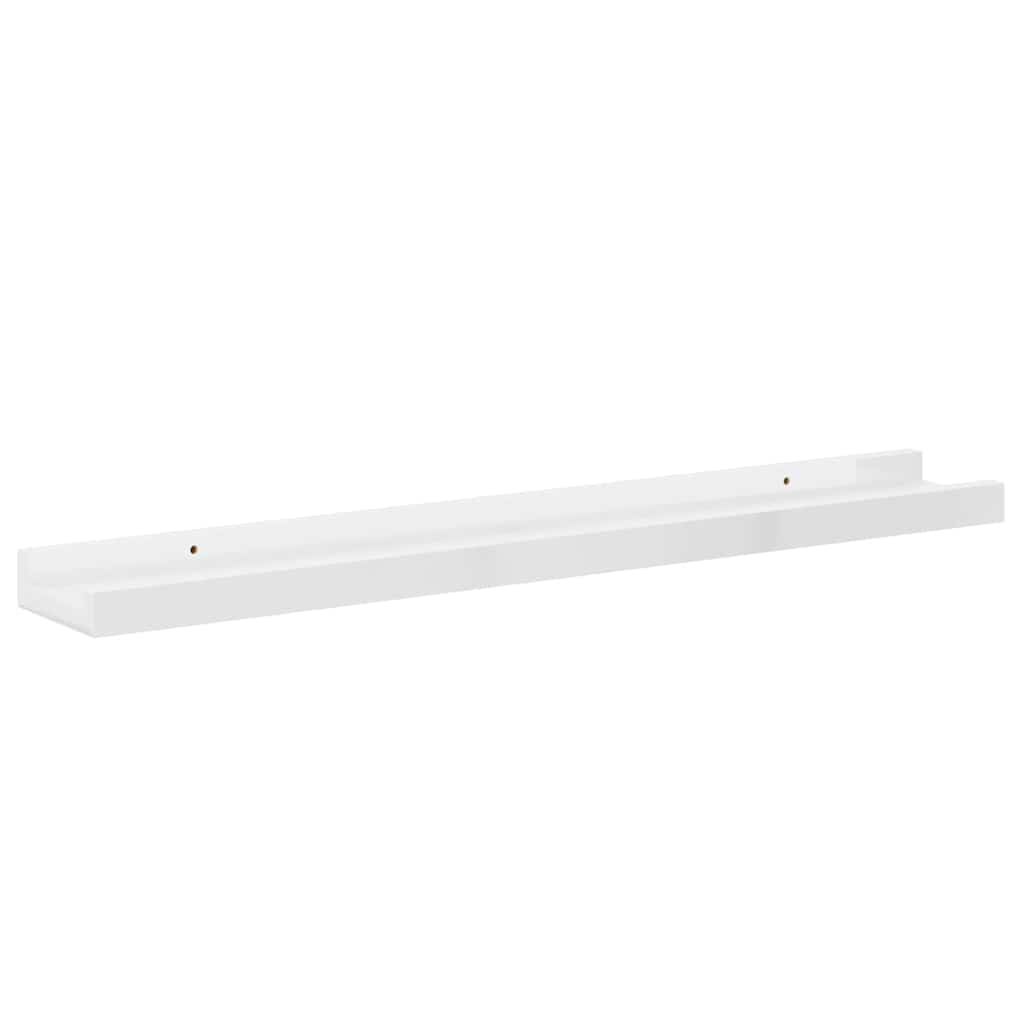 Wall Shelves 2 pcs High Gloss White 60x9x3 cm