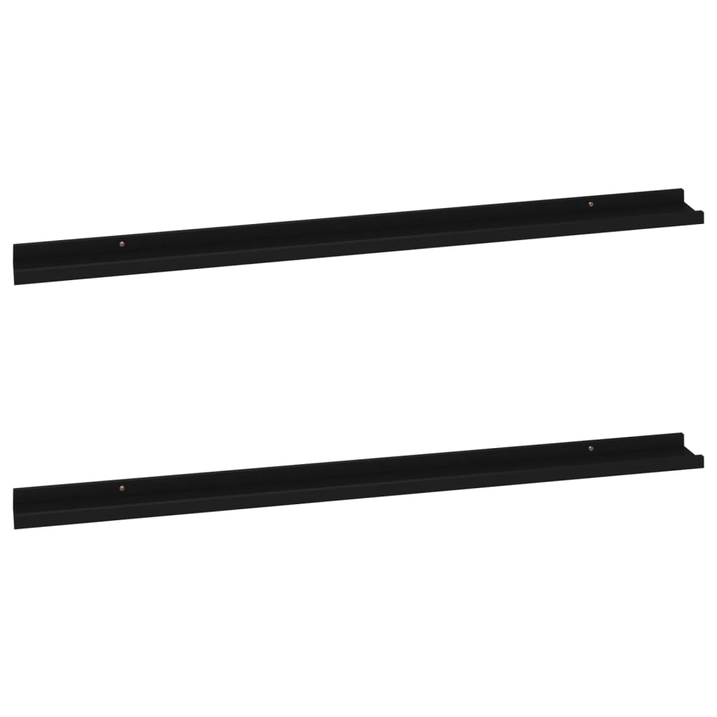 Wall Shelves 2 pcs Black 115x9x3 cm