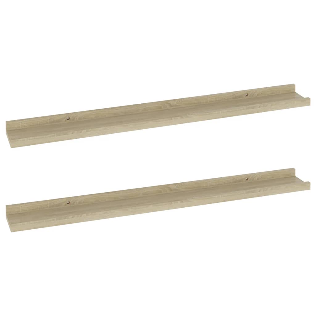 Wall Shelves 2 pcs Sonoma Oak 80x9x3 cm