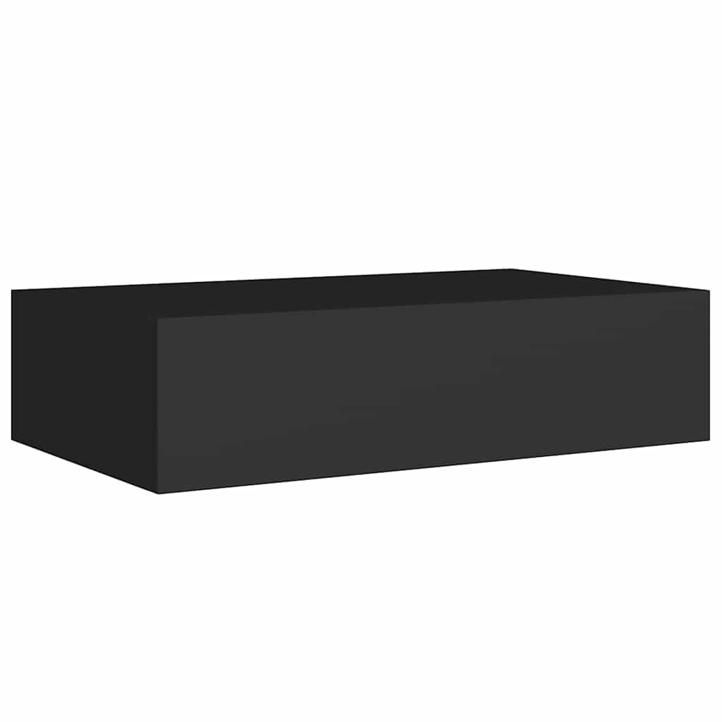 Wall-mounted Drawer Shelves 2 pcs Black 40x23.5x10cm MDF