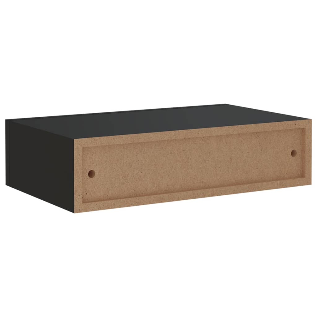 Wall-mounted Drawer Shelves 2 pcs Black 40x23.5x10cm MDF