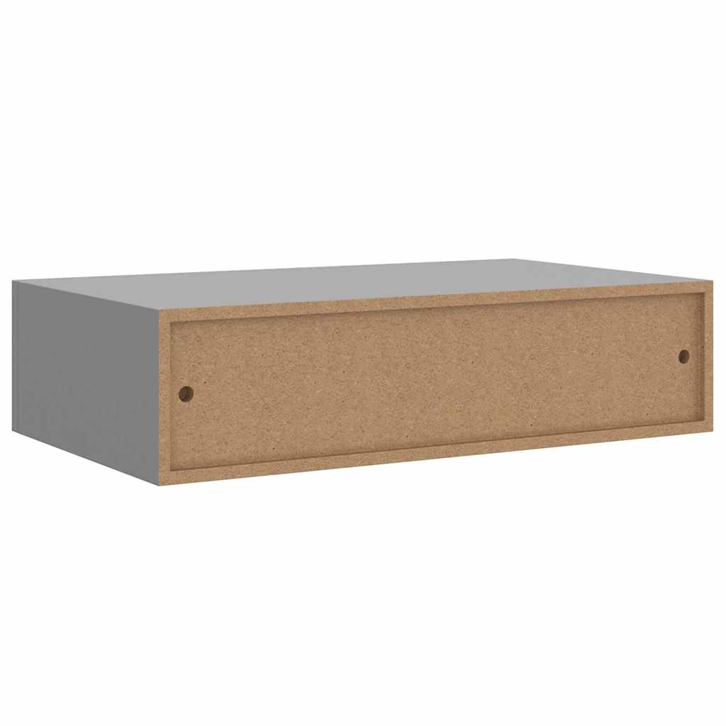 Wall-mounted Drawer Shelf Grey 40x23,5x10cm MDF