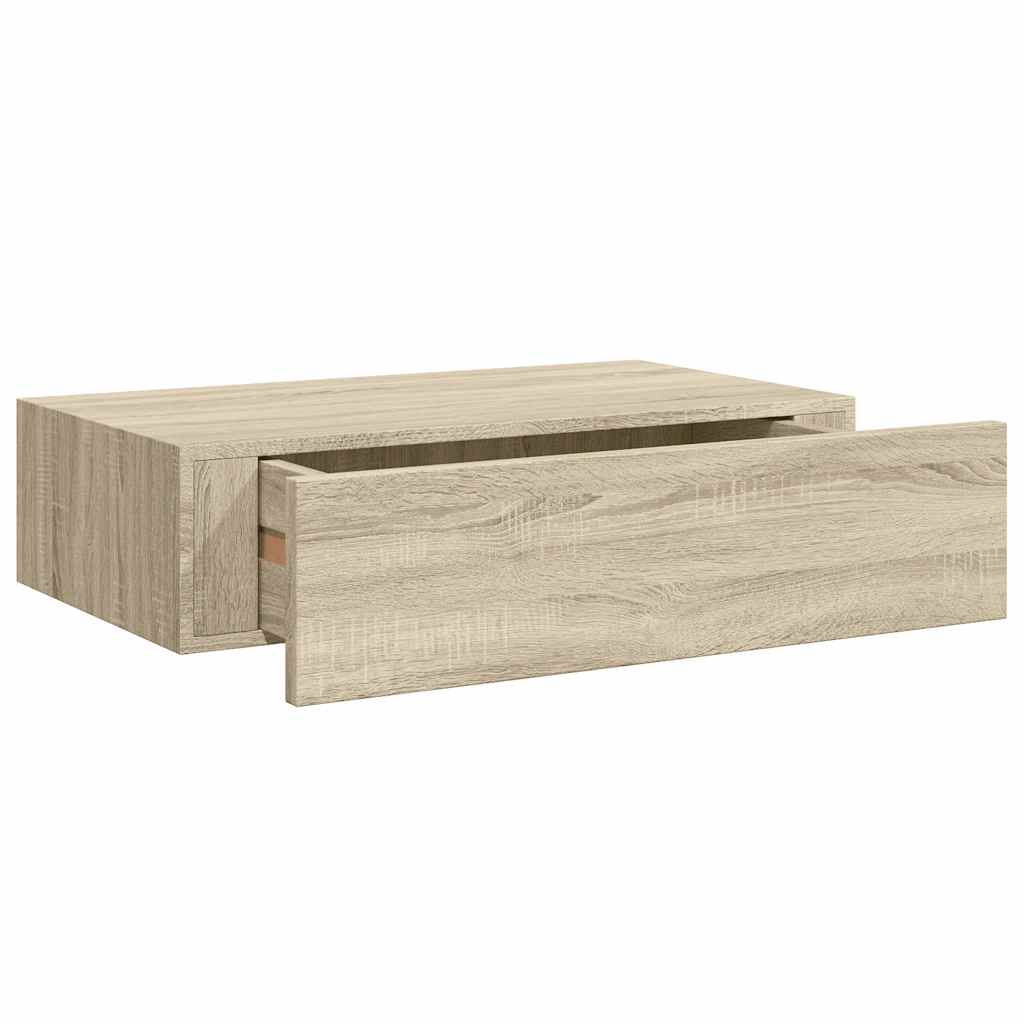 Wall-mounted Drawer Shelves 2 pcs Oak 40x23.5x10cm MDF
