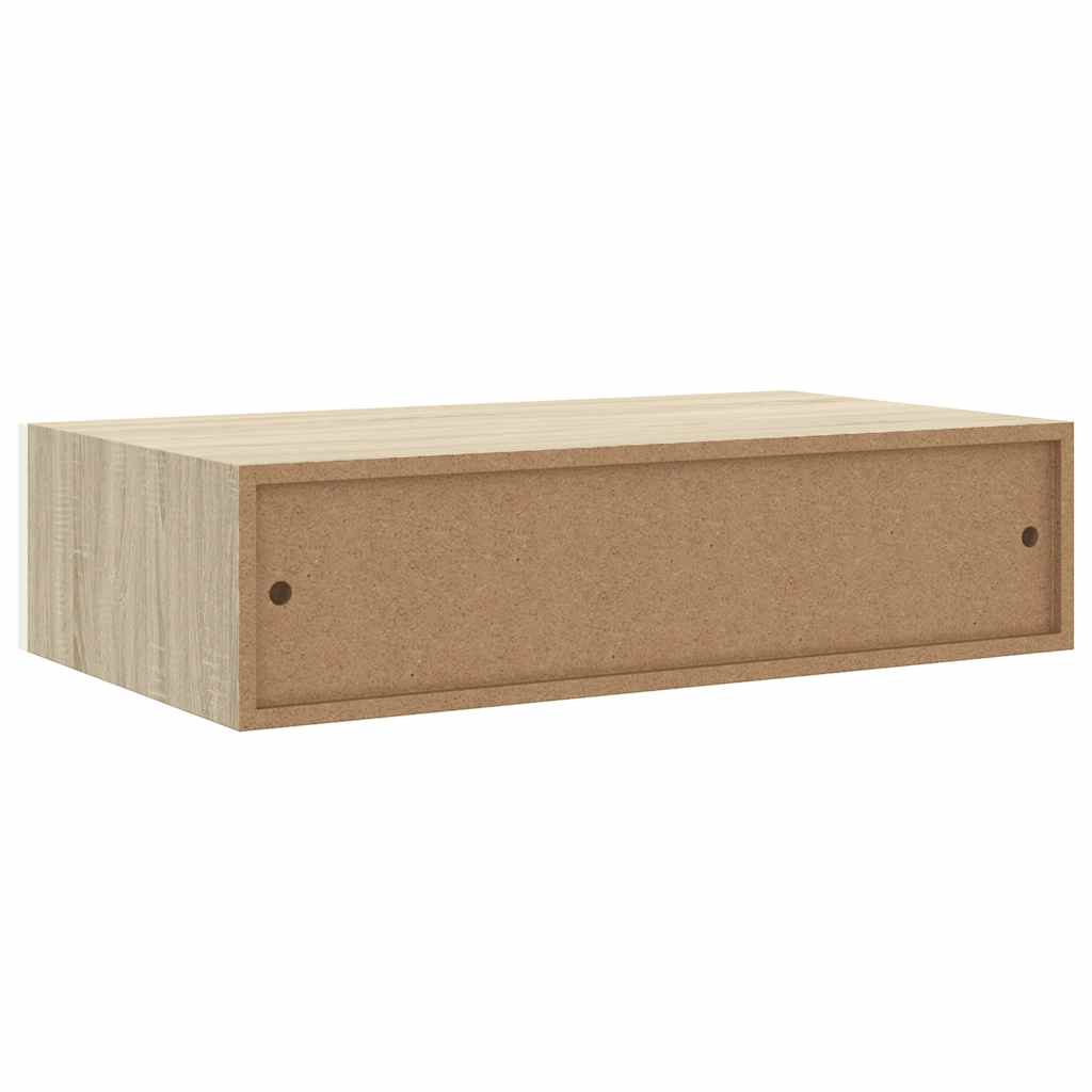 Wall Drawer Shelves 2 pcs Oak and White 40x23.5x10cm MDF
