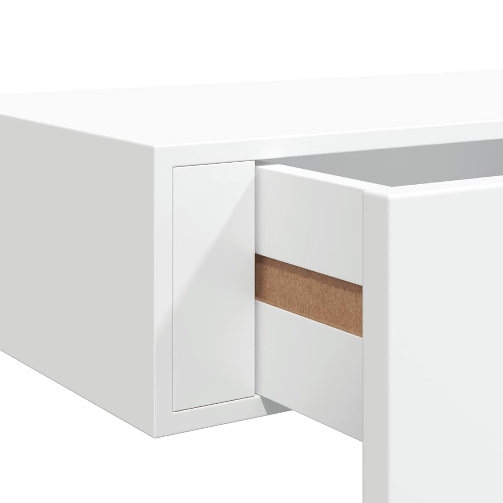 Wall-mounted Drawer Shelf White 60x23.5x10 cm MDF