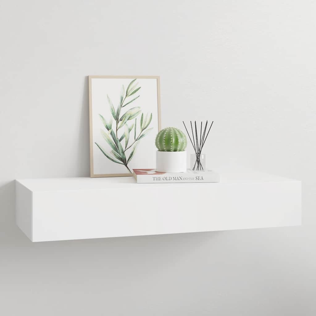 Wall-mounted Drawer Shelf White 60x23.5x10 cm MDF