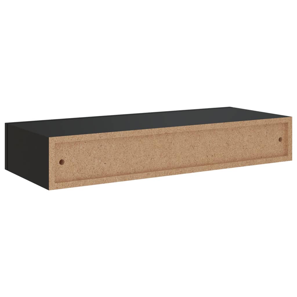 Wall-mounted Drawer Shelves 2 pcs Black 60x23.5x10cm MDF