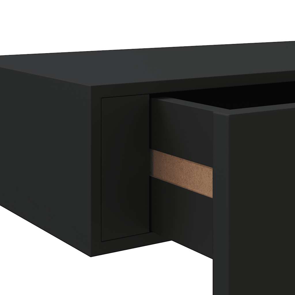 Wall-mounted Drawer Shelves 2 pcs Black 60x23.5x10cm MDF