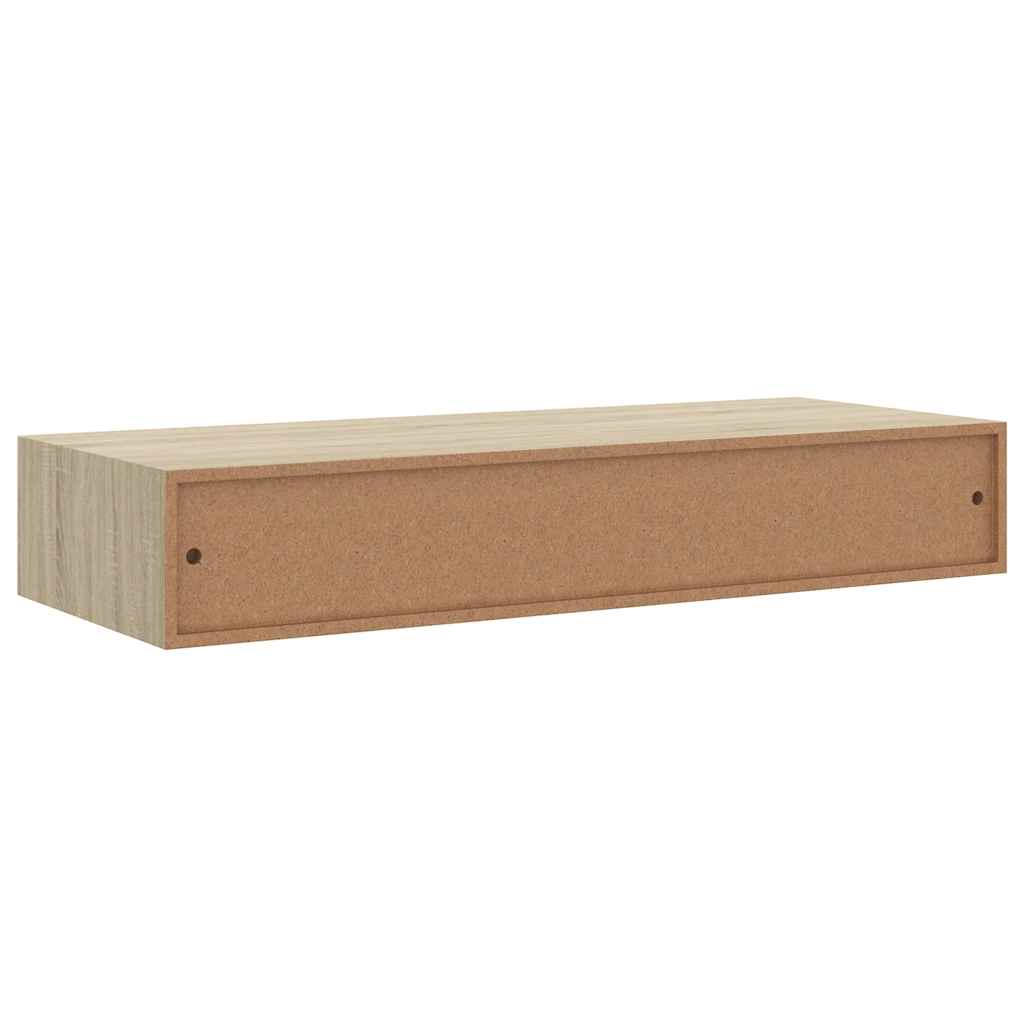 Wall-mounted Drawer Shelves 2 pcs Oak 60x23.5x10cm MDF