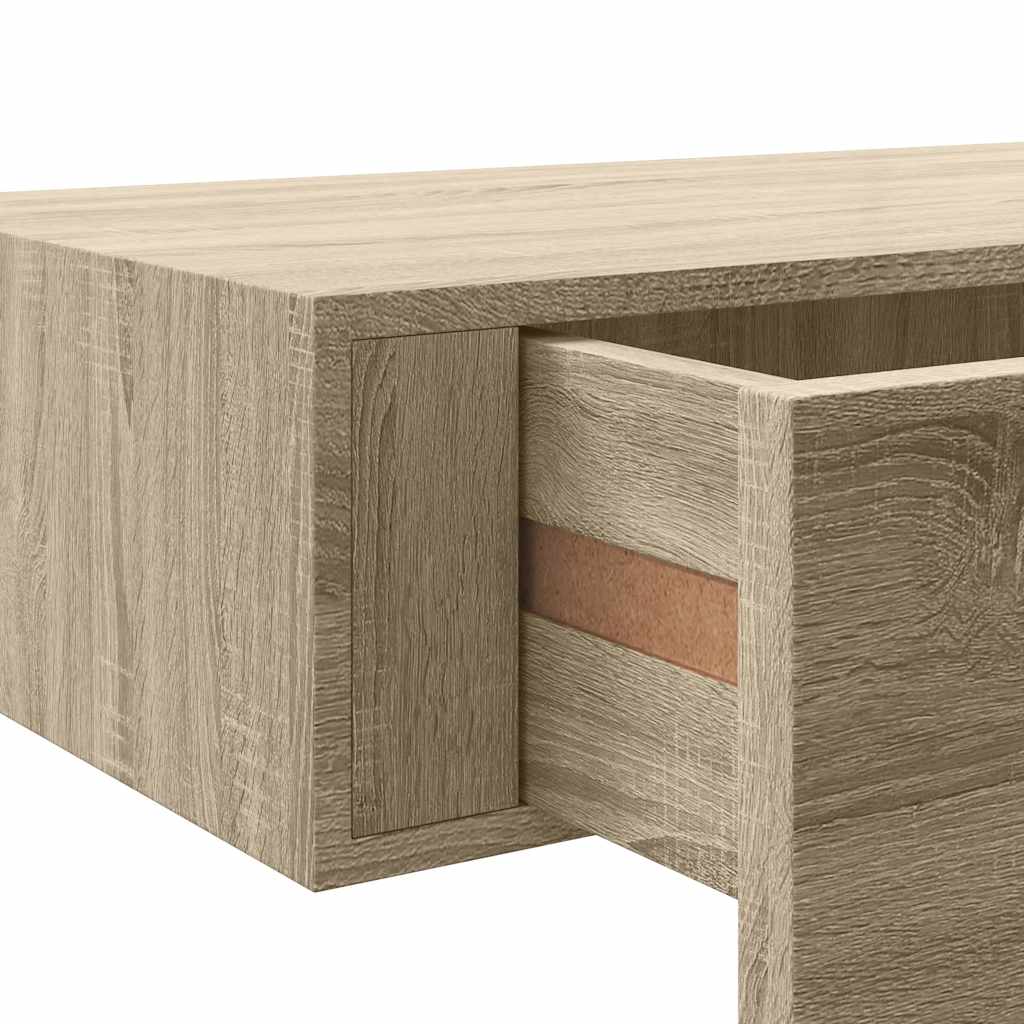 Wall-mounted Drawer Shelves 2 pcs Oak 60x23.5x10cm MDF