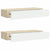 Wall Drawer Shelves 2 pcs Oak and White 60x23.5x10cm MDF