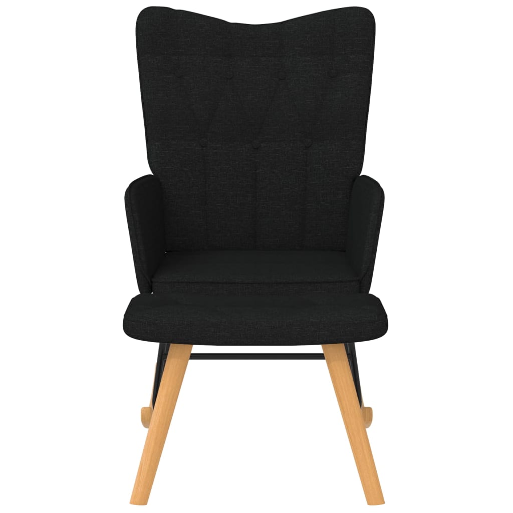 Rocking Chair with a Stool Mustard Yellow Fabric