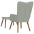 Relaxing Chair with a Stool Light Grey Velvet