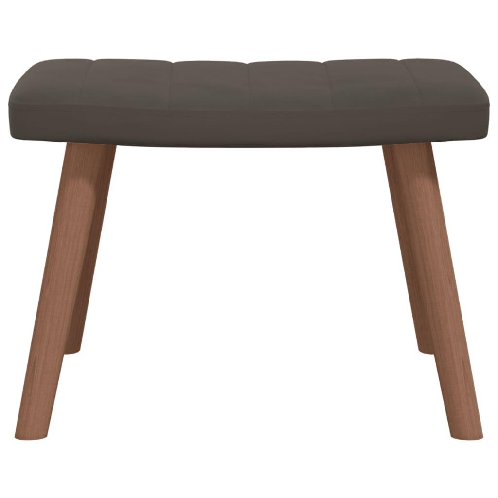 Relaxing Chair with a Stool Dark Grey Velvet