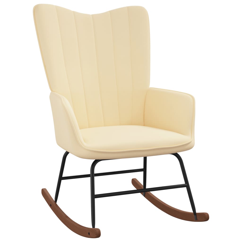 Rocking Chair Cream White Velvet